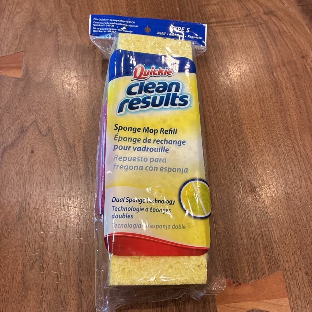 New Quickie Clean Results Sponge Mop Refill Type H Fits Scrubber 041CR